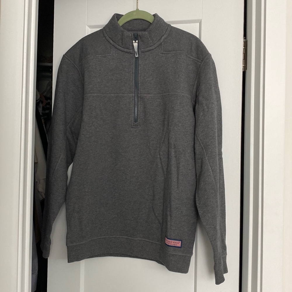 New Vineyard Vines Shep Shirt/half zip in charcoal